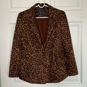 BLANKNYC faux suede blazer leopard print size small